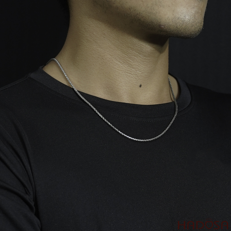 Dây cổ bạc nam sợi xoắn