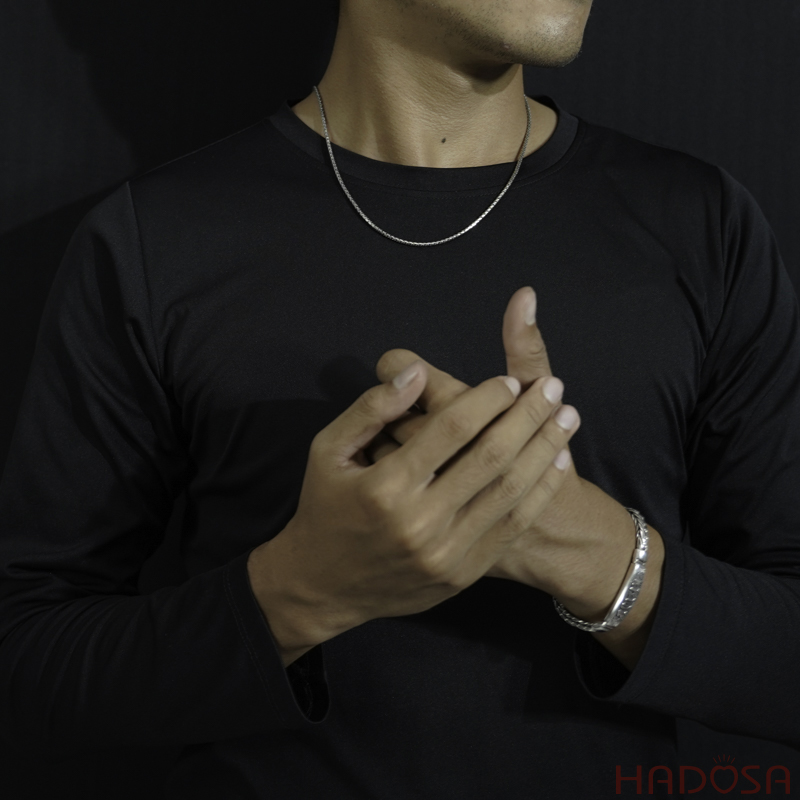 Dây cổ bạc nam sợi xoắn