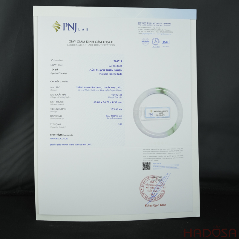 Vòng Ngọc Cẩm Thạch tròn điểm lí, môn ni 54