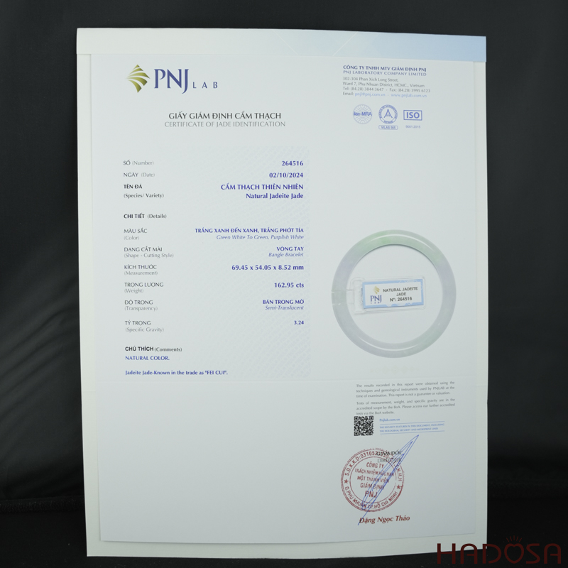 Vòng Cẩm Thạch bản tròn lý trong ni 54