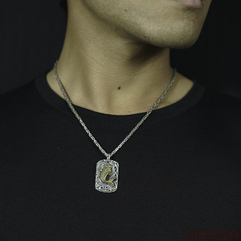 Mặt dây chuyền bạc Thái Cá Chép vượt Vũ Môn