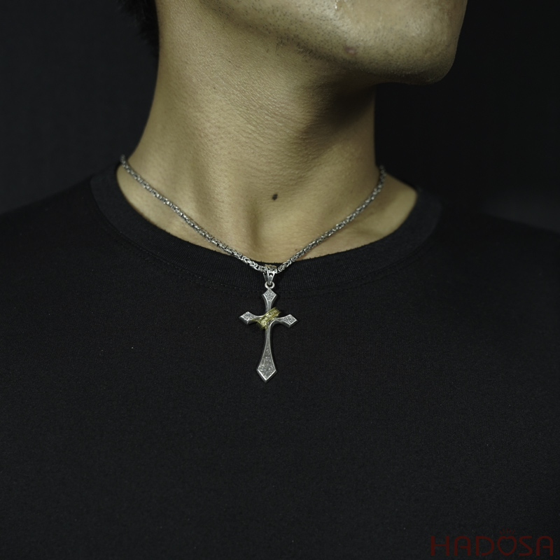 Mặt dây chuyền bạc Thánh Giá 69x14mm