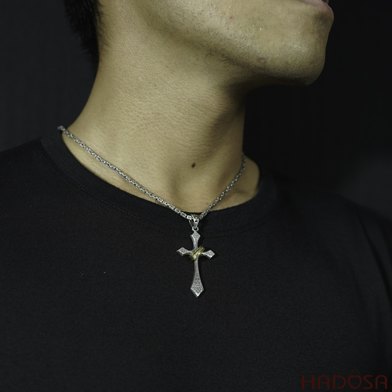 Mặt dây chuyền bạc Thánh Giá 69x14mm