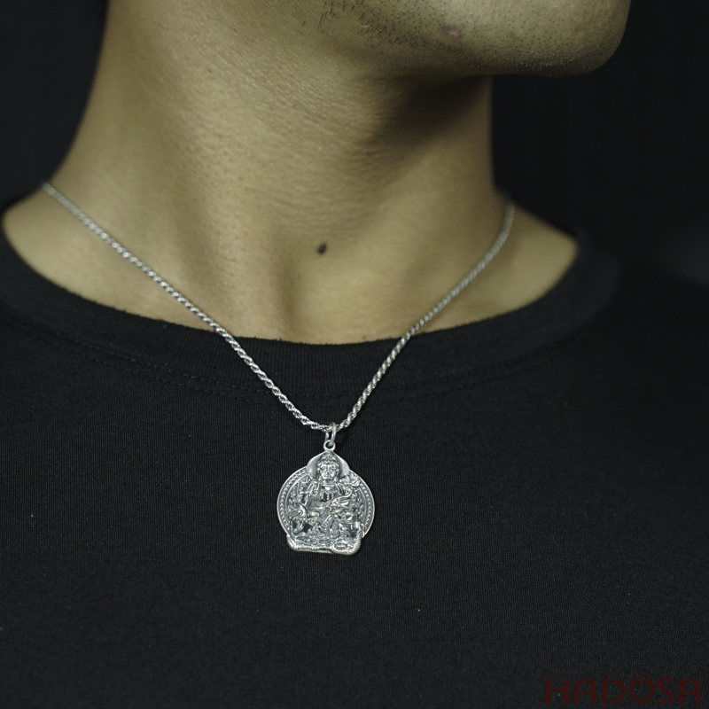 Mặt dây chuyền bạc Phật Phổ Hiền Bồ Tát (Thìn, Tỵ)