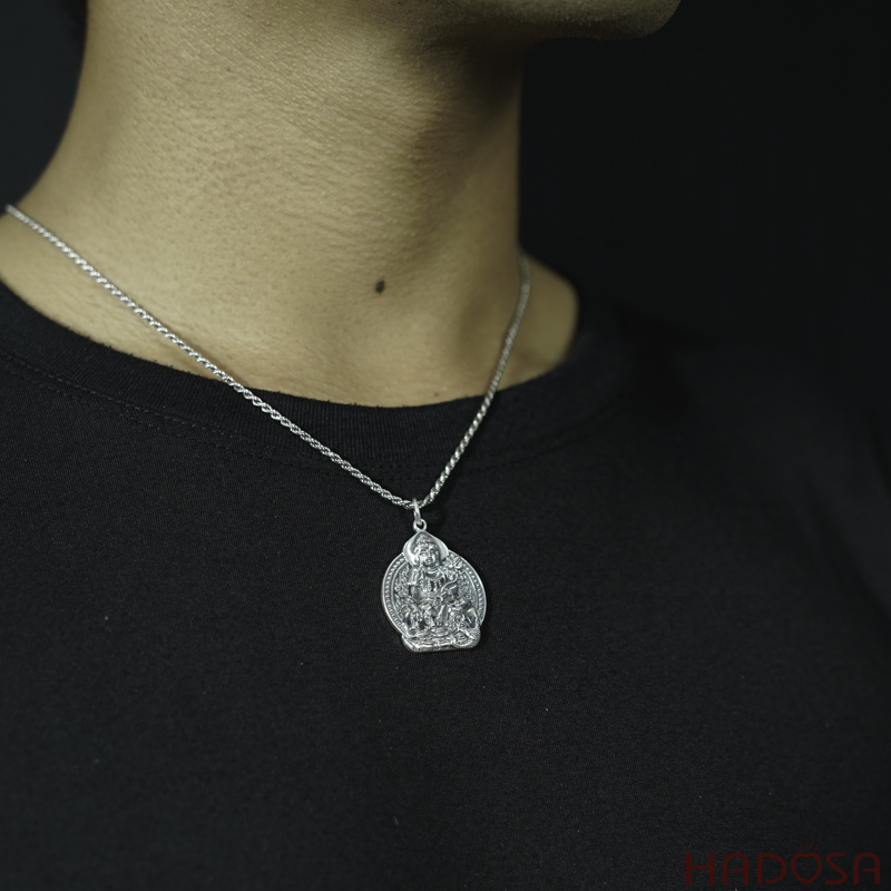 Mặt dây chuyền bạc Phật Phổ Hiền Bồ Tát (Thìn, Tỵ)