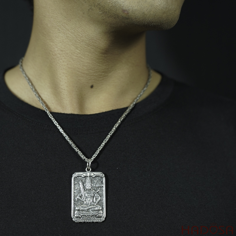 Mặt dây chuyền bạc Thái Phật bản mệnh Hư Không Tạng (Sửu Dần)