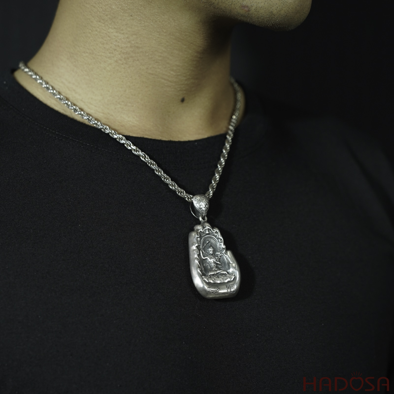 Mặt dây chuyền bạc Thái Văn Thù Bồ Tát (Mão)