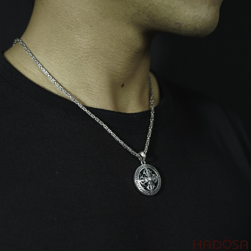 Mặt dây chuyền Chùy kim cang bạc Thái