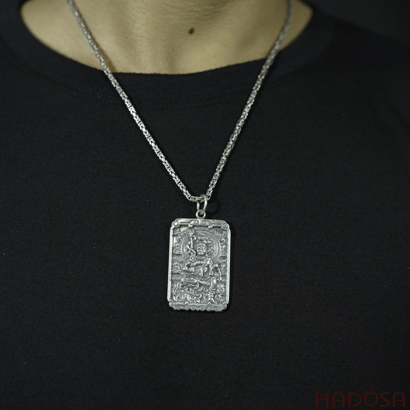 Mặt dây chuyền bạc Thái Phật bản mệnh Bất Động Minh Vương (Dậu)