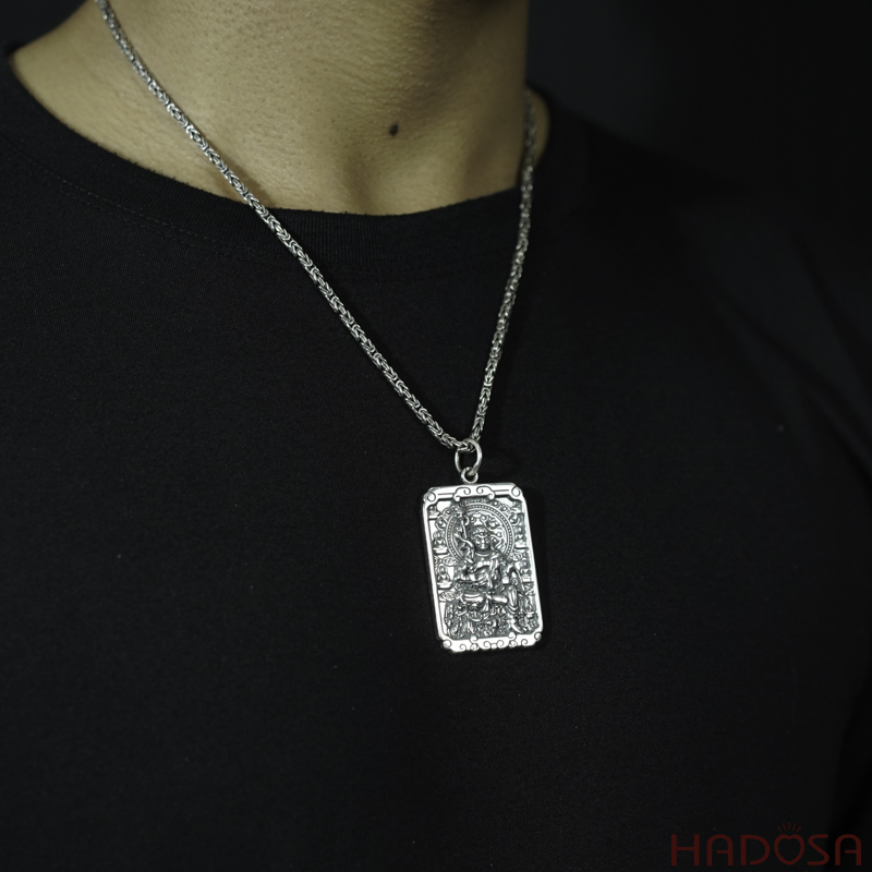 Mặt dây chuyền bạc Thái Phật bản mệnh Bất Động Minh Vương (Dậu)