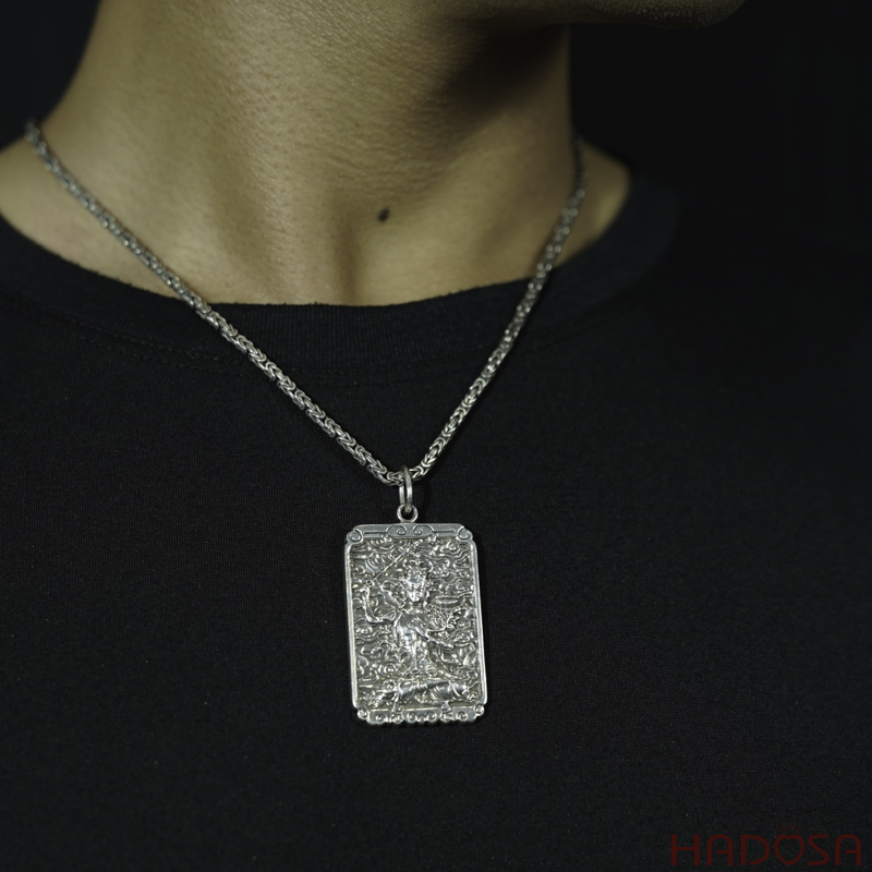 Mặt dây chuyền bạc Thái Phật bản mệnh Văn Thù (Mão)