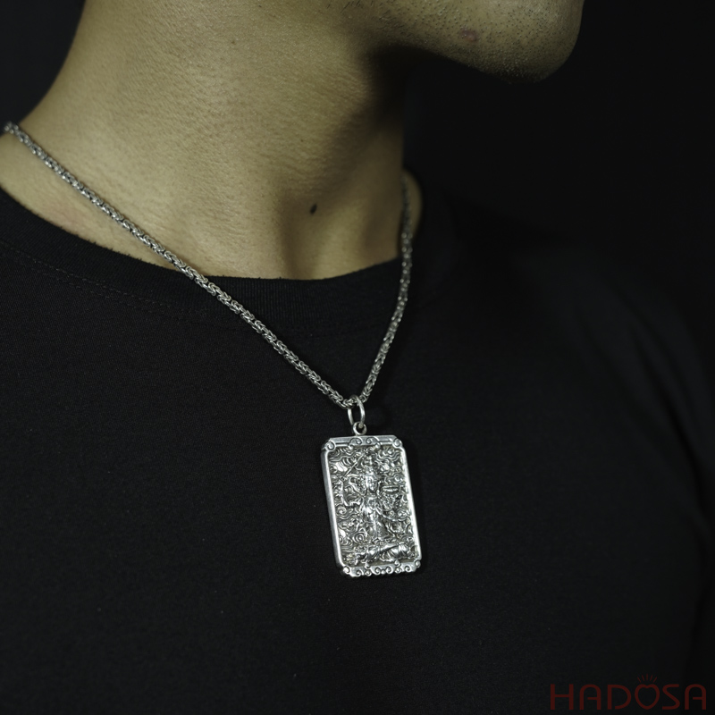 Mặt dây chuyền bạc Thái Phật bản mệnh Văn Thù (Mão)