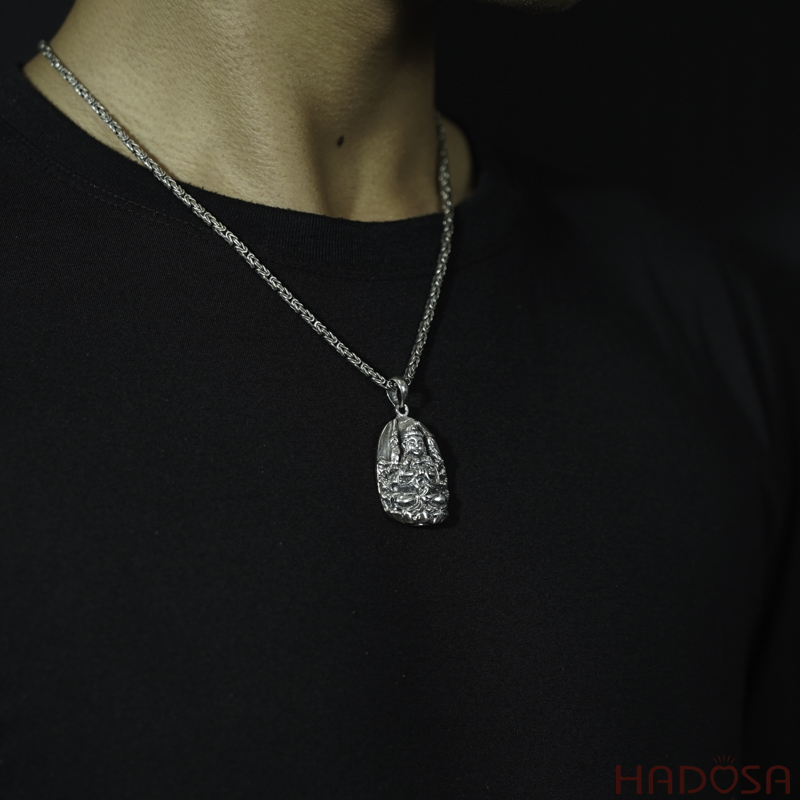 Mặt dây chuyền bạc Thái Phật bản mệnh Thiên Thủ Thiên Nhãn (Tý)