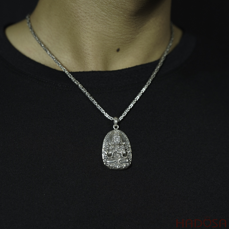 Mặt dây chuyền bạc Phật Thái bản mệnh Như Lai Đại Nhật (Mùi - Thân)