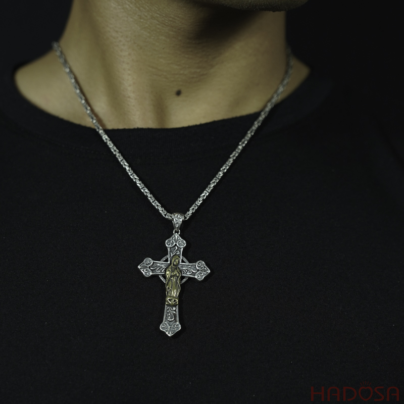 Mặt dây chuyền Thánh giá bạc Thái cao cấp