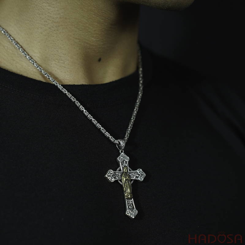 Mặt dây chuyền Thánh giá bạc Thái cao cấp