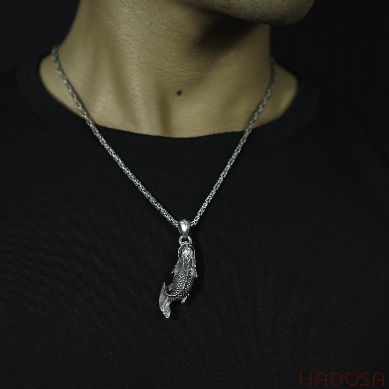 Mặt dây chuyền bạc Thái Cá chép hóa Rồng 925