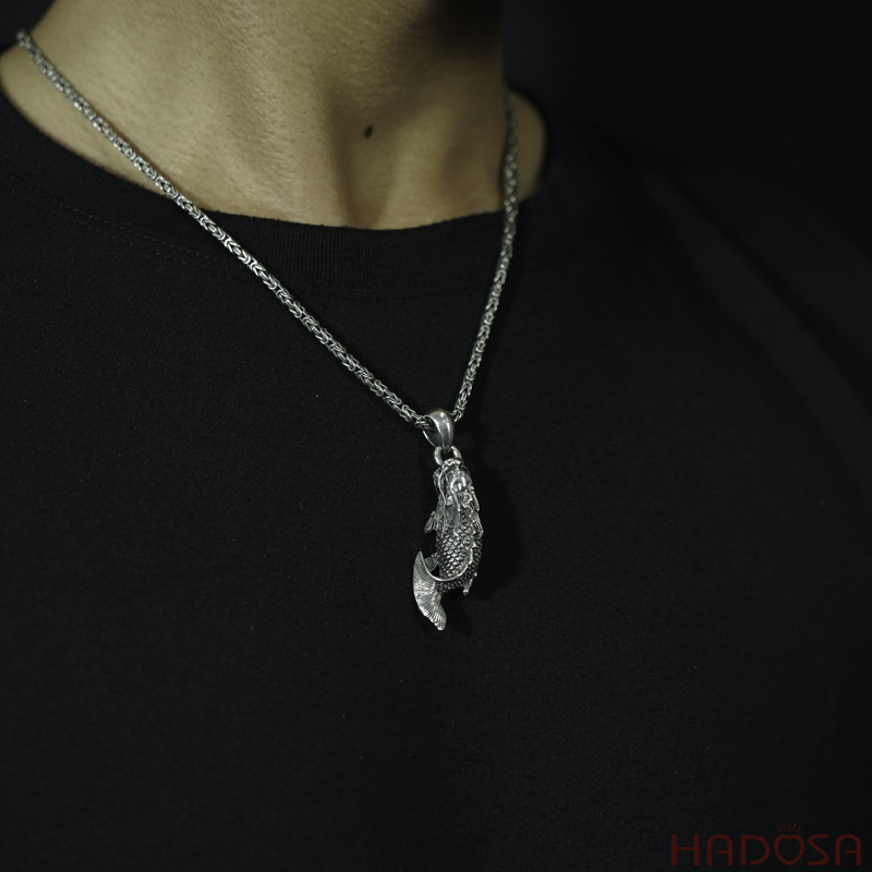 Mặt dây chuyền bạc Thái Cá chép hóa Rồng 925