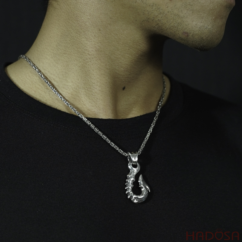 Mặt dây chuyền bạc đẹp 47*19mm