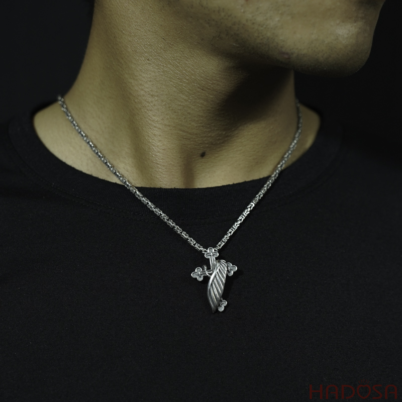 Mặt dây chuyền bạc thánh giá cánh thiên thần