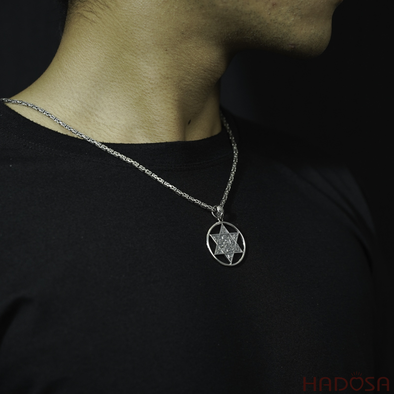 Mặt bạc dây chuyền nam 31mm