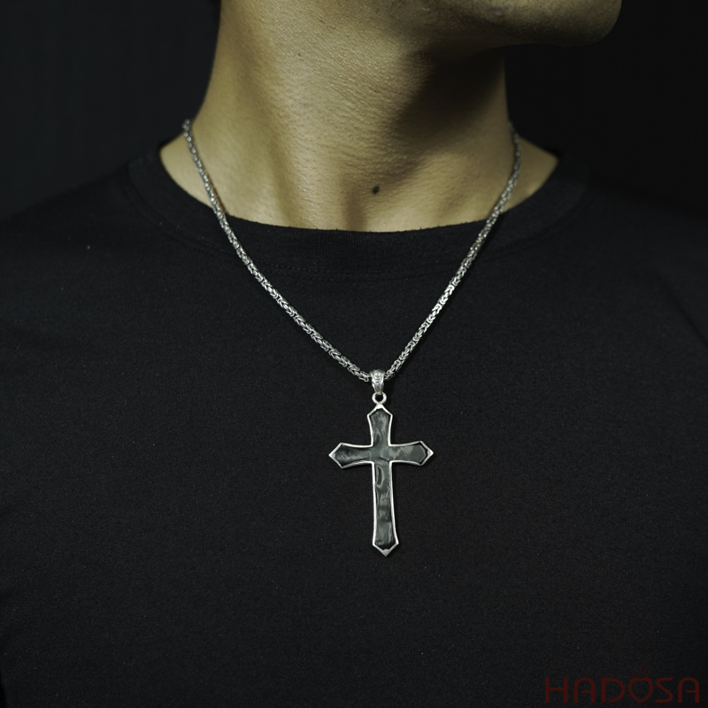 Mặt dây chuyền thánh giá bạc Thái 66x38mm