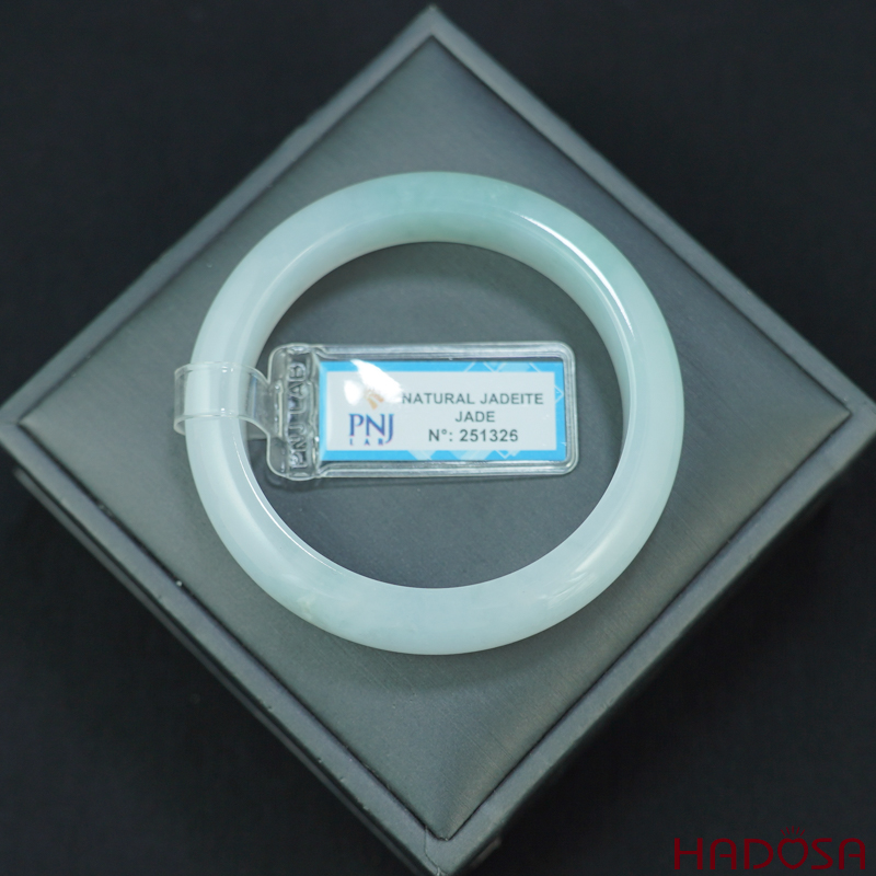 Vòng Ngọc Cẩm Thạch Jade A lá hẹ băng ngọc ni 52