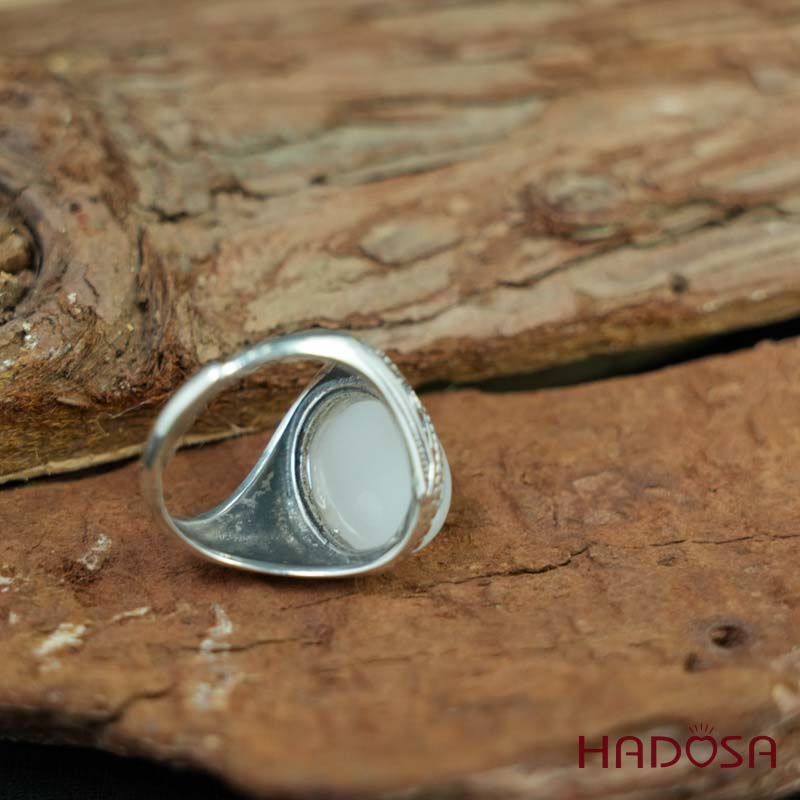 Nhẫn bạc 925 đá mặt trăng 12x16mm