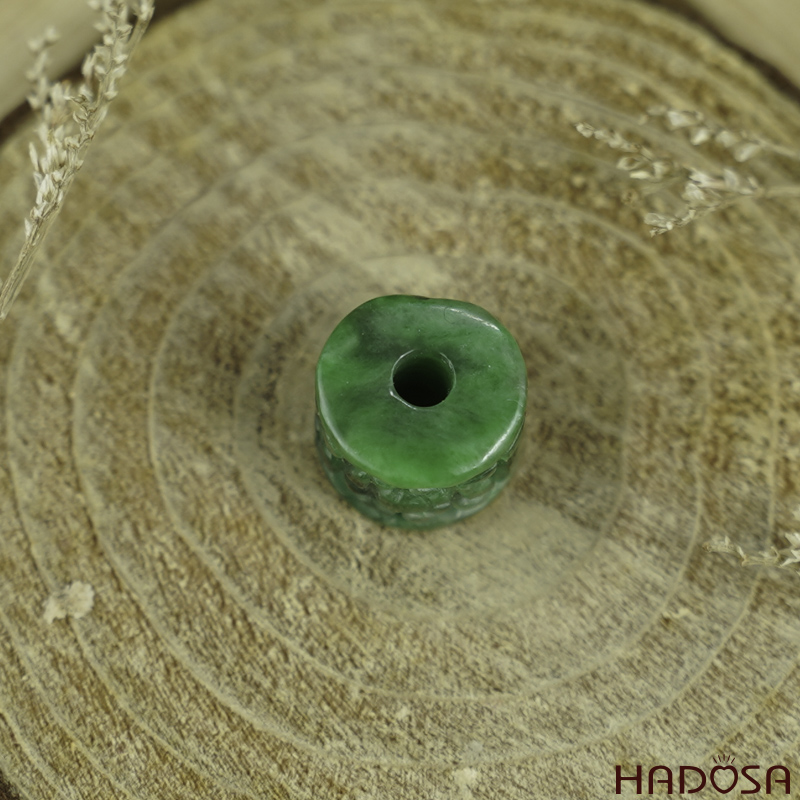 Lu thống Cẩm Thạch xanh đậm chạm 10*11mm