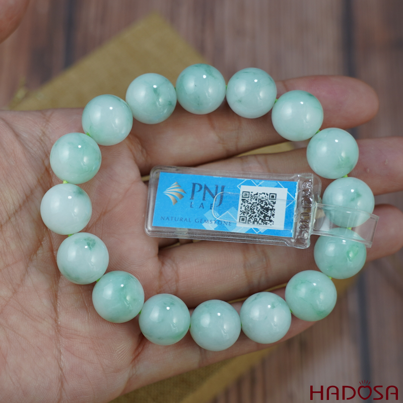 Vòng chuỗi Ngọc Cẩm Thạch Jade A nếp lý 12mm