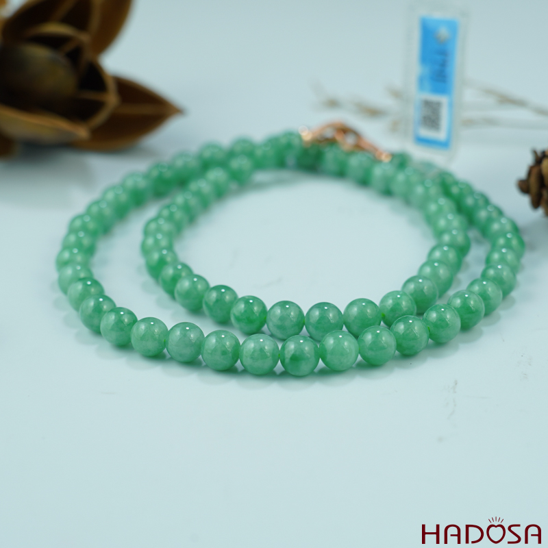 Dây chuyền ngọc Cẩm Thạch Type A xanh lý trong cao cấp