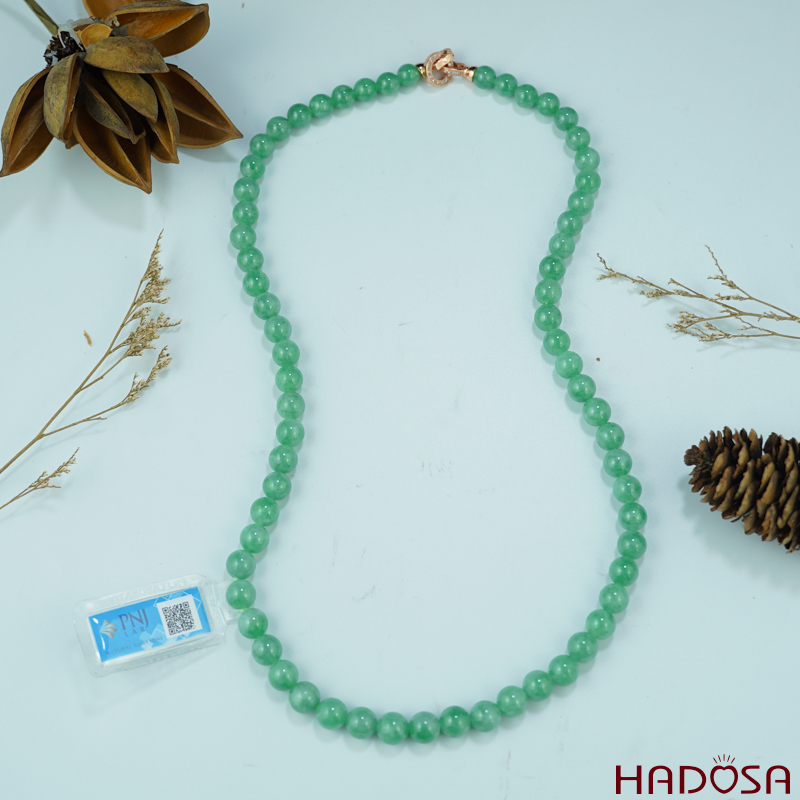 Dây chuyền ngọc Cẩm Thạch Type A xanh lý trong cao cấp