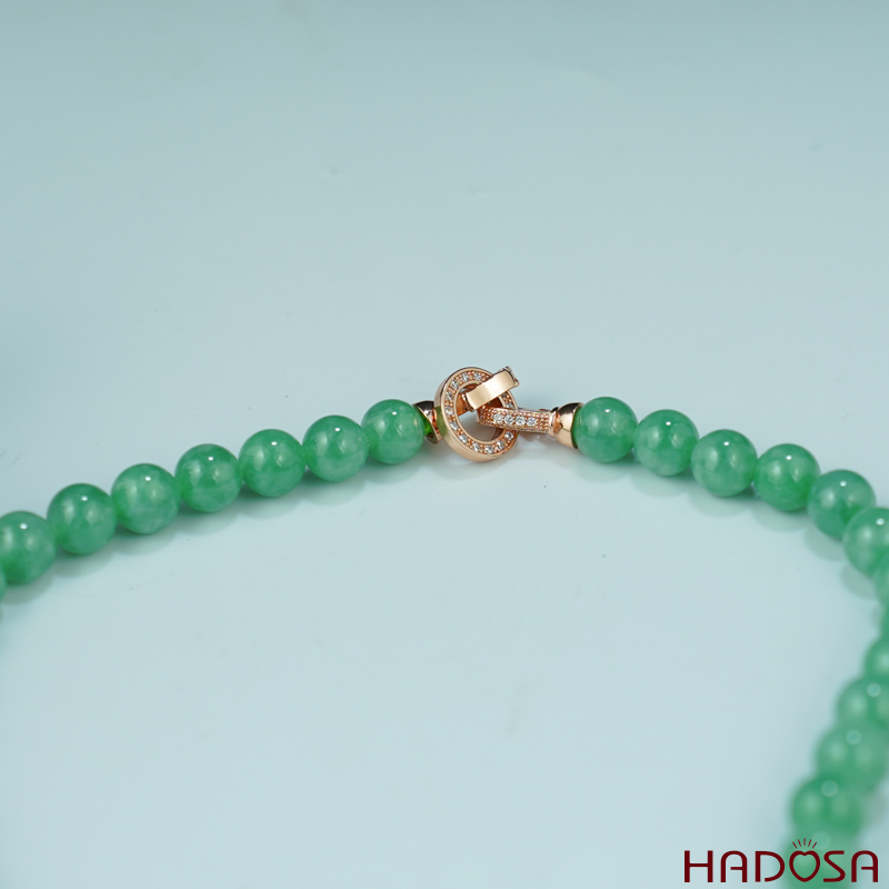 Dây chuyền ngọc Cẩm Thạch Type A xanh lý trong cao cấp