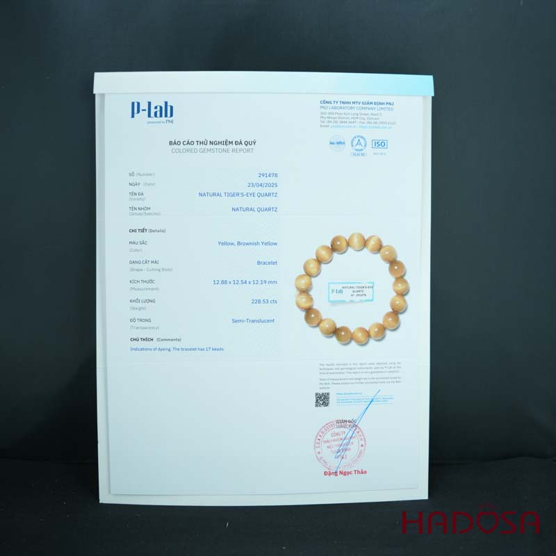 Vòng thạch anh Mắt hổ vàng 12mm đặc biệt cao cấp chuẩn 8A