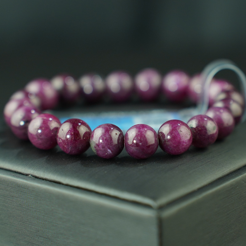 Vòng Ruby Nam Phi đỏ tím 9mm