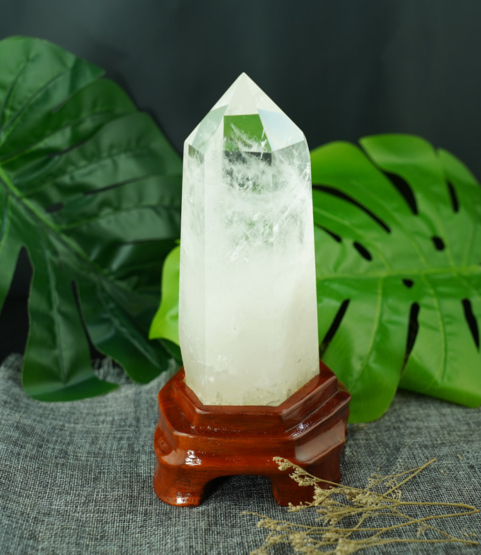 Trụ thạch anh trắng 20cm