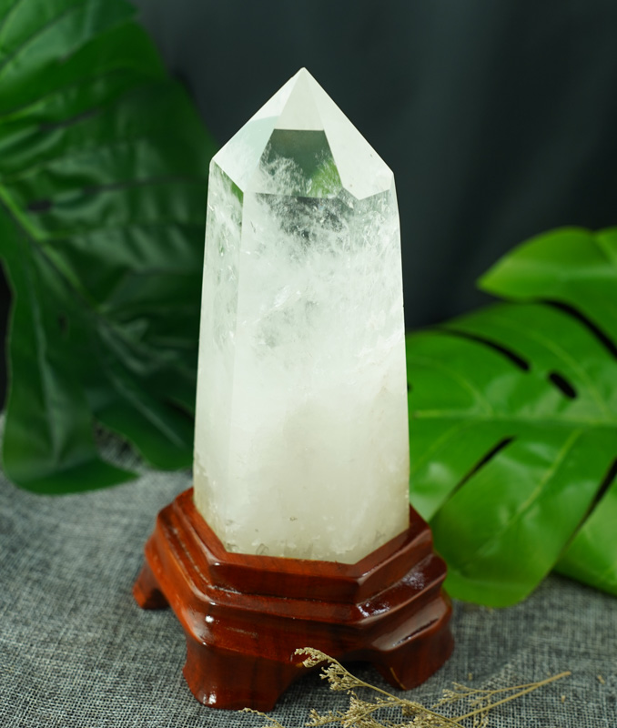 Trụ thạch anh trắng 20cm