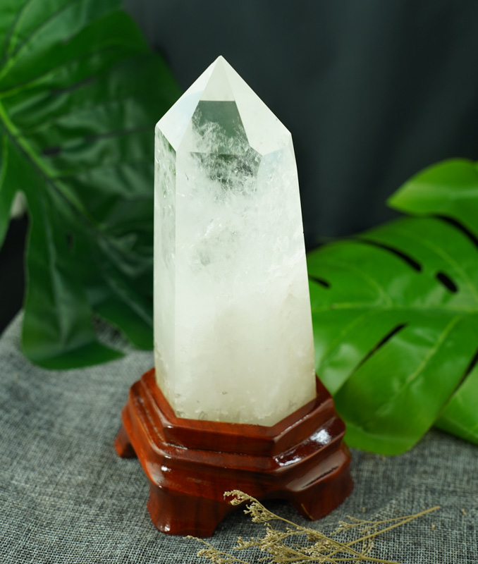 Trụ thạch anh trắng 20cm