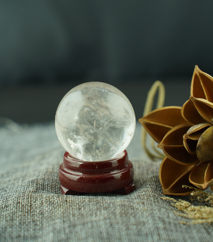 Bi thạch anh trắng vân mây 4-5cm 4A