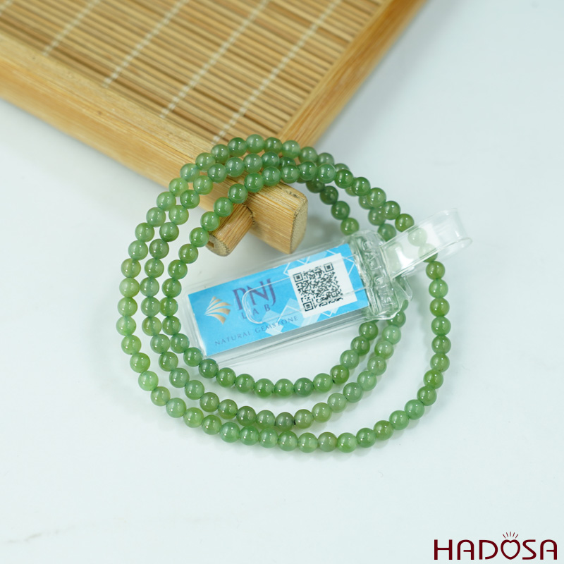 Vòng cuốn tay Ngọc Bích 4mm chuẩn 6A