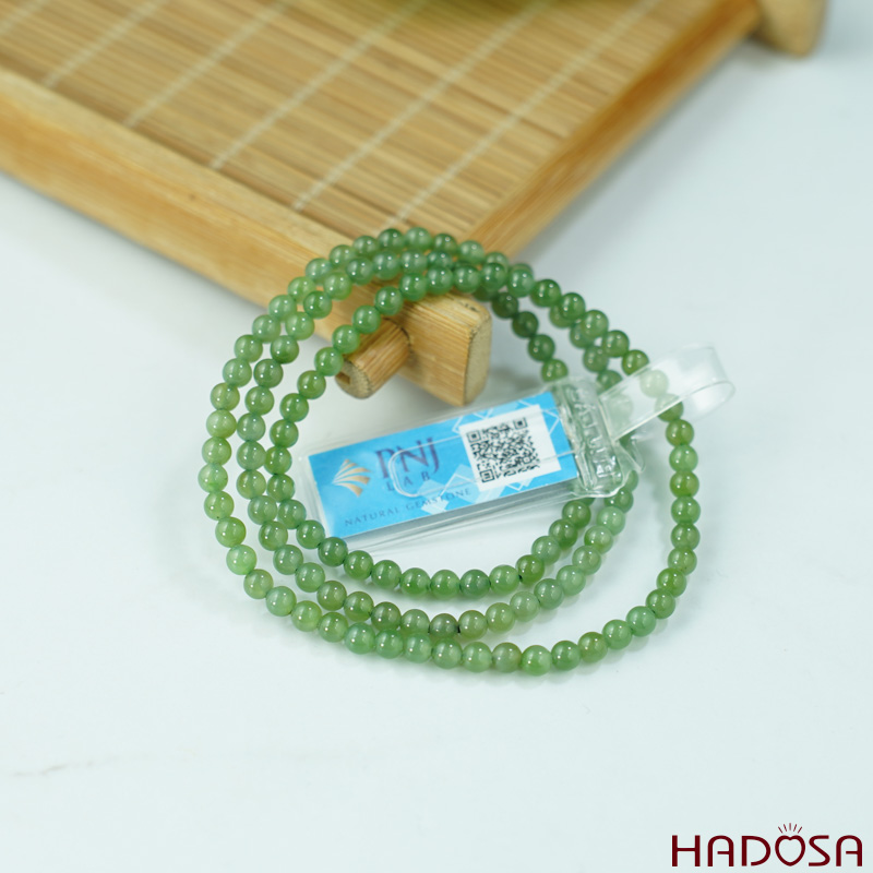 Vòng cuốn tay Ngọc Bích 4mm chuẩn 6A