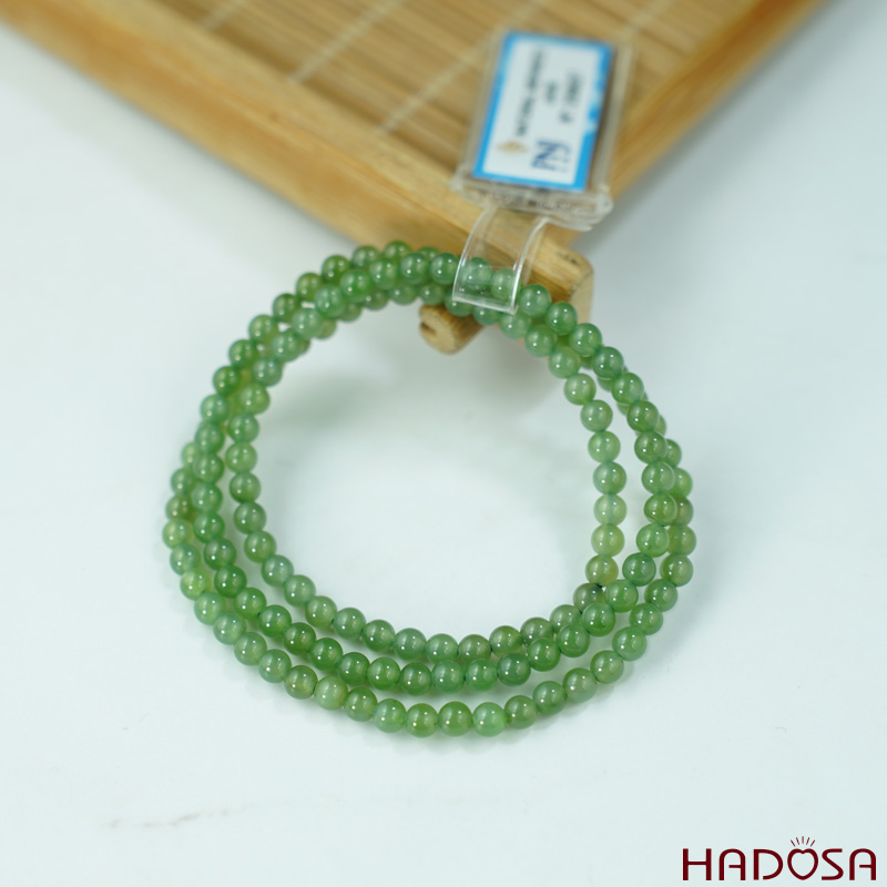 Vòng cuốn tay Ngọc Bích 4mm chuẩn 6A