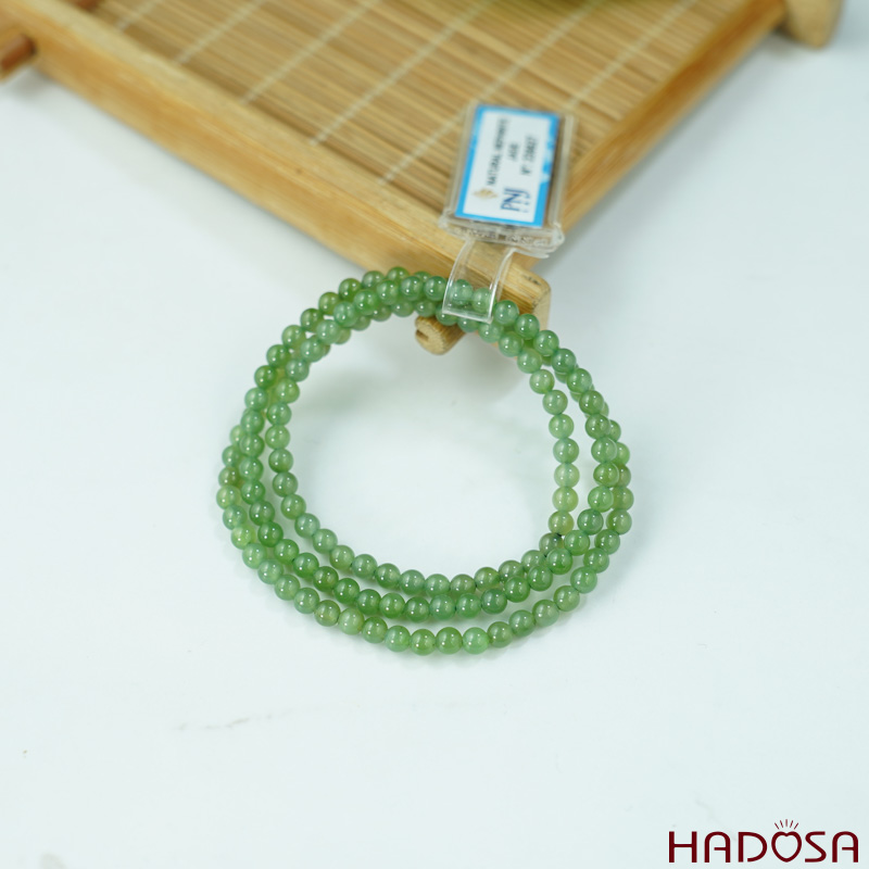 Vòng cuốn tay Ngọc Bích 4mm chuẩn 6A