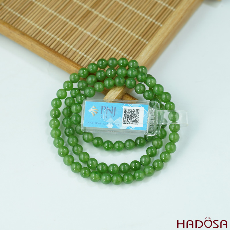 Vòng cuốn tay Ngọc Bích 6mm chuẩn 6A