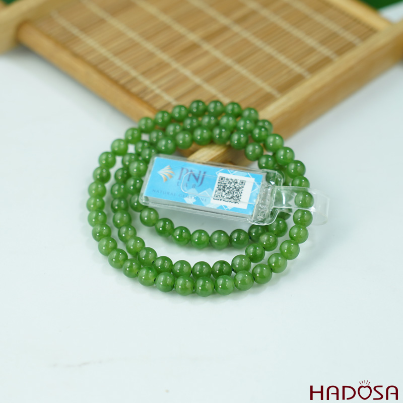 Vòng cuốn tay Ngọc Bích 6mm chuẩn 6A