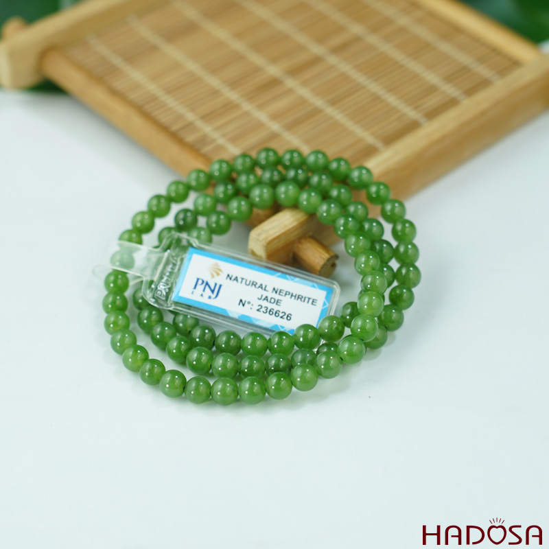 Vòng cuốn tay Ngọc Bích 6mm chuẩn 6A