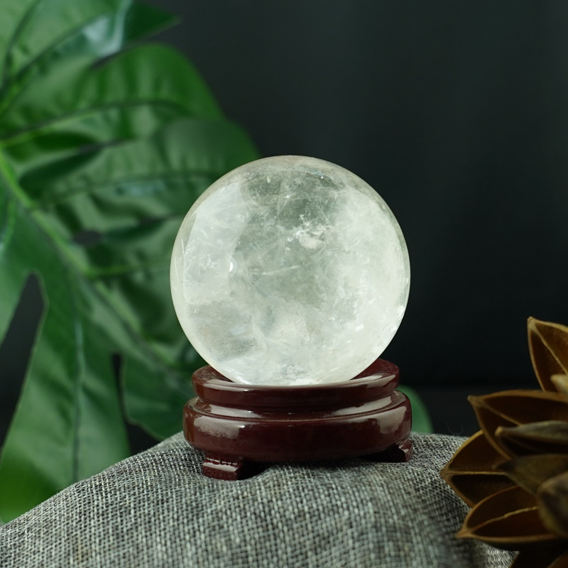 Cầu thạch anh trắng trong vân mây 3A 7cm