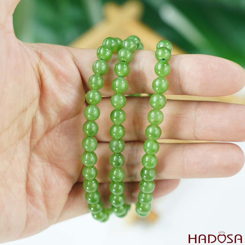 Vòng cuốn tay Ngọc Bích 6mm chuẩn 6A