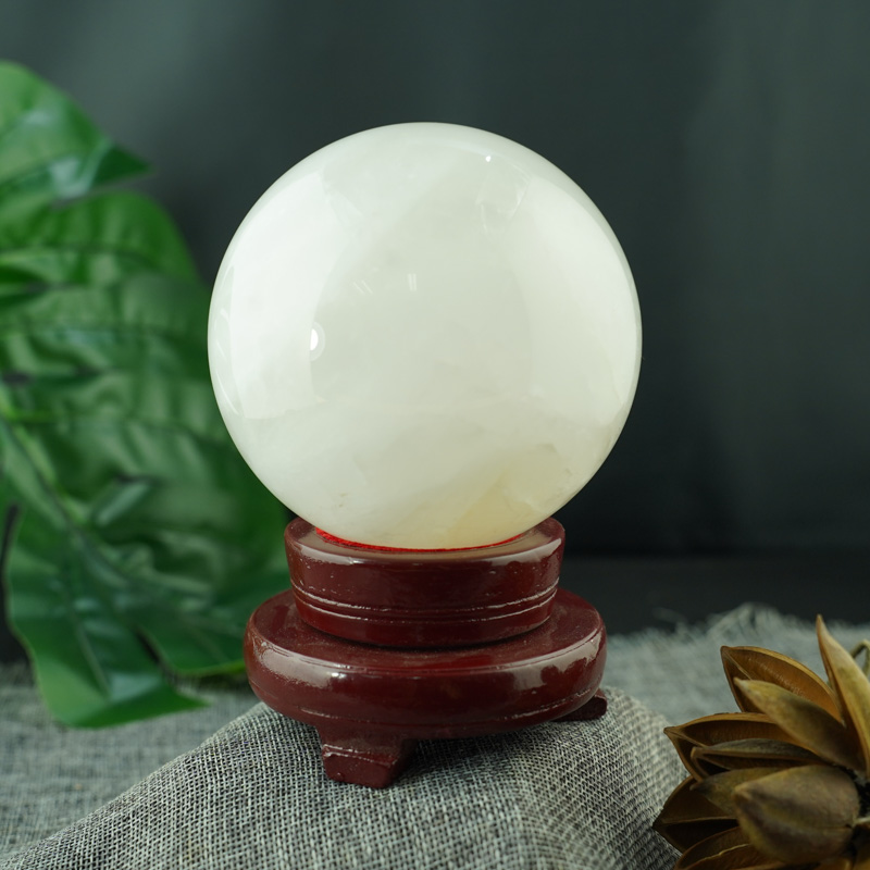 Cầu thạch anh trắng cùi dừa 13cm