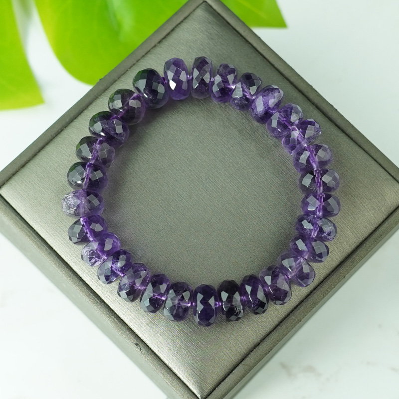 Thạch anh tím cắt giác hạt bầu 11mm